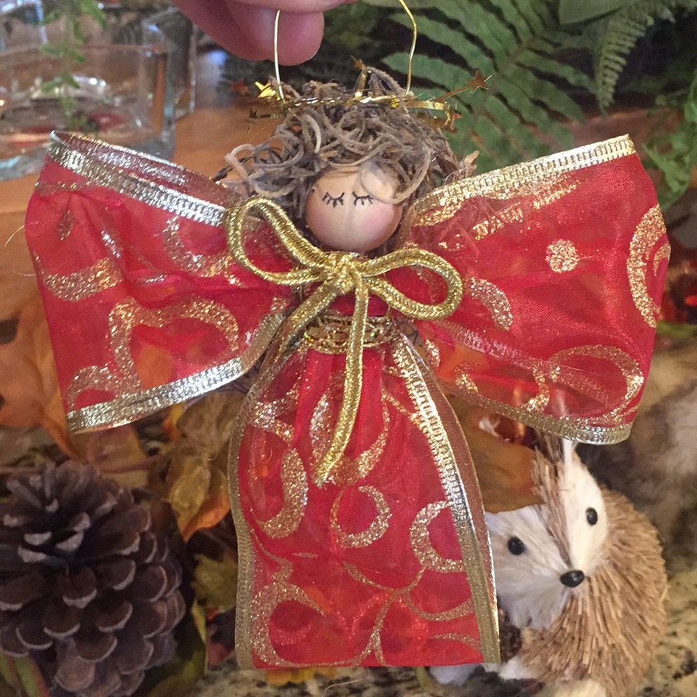 Homemade angel ornament